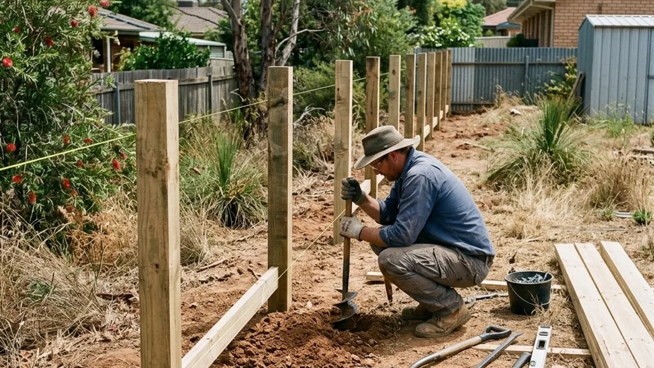 Tubular steel perimeter fence being installed at a Toowoomba commercial site