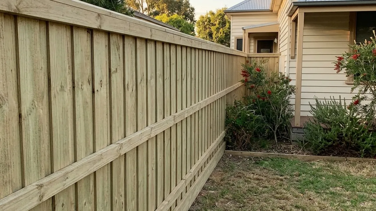 Lapped and capped timber paling fence beside a Toowoomba character home